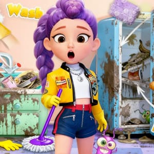 Baby Girl School Cleaning