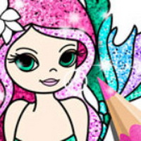 Mermaid Coloring Book Glitter